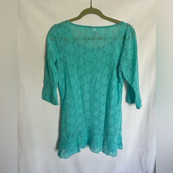 Betsey Johnson Blue Lace Tunic Top size M - Picture 5 of 6